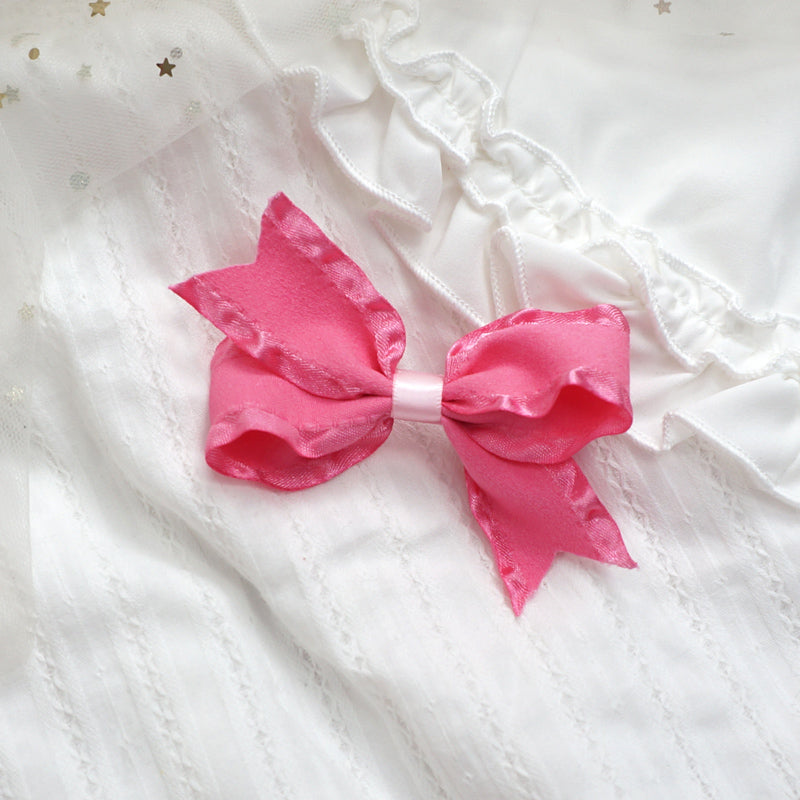 MaoJiang - Kawaii Pink Bow Hair Clip Handmade with Bell hair clip maojiang #3 - 1pc