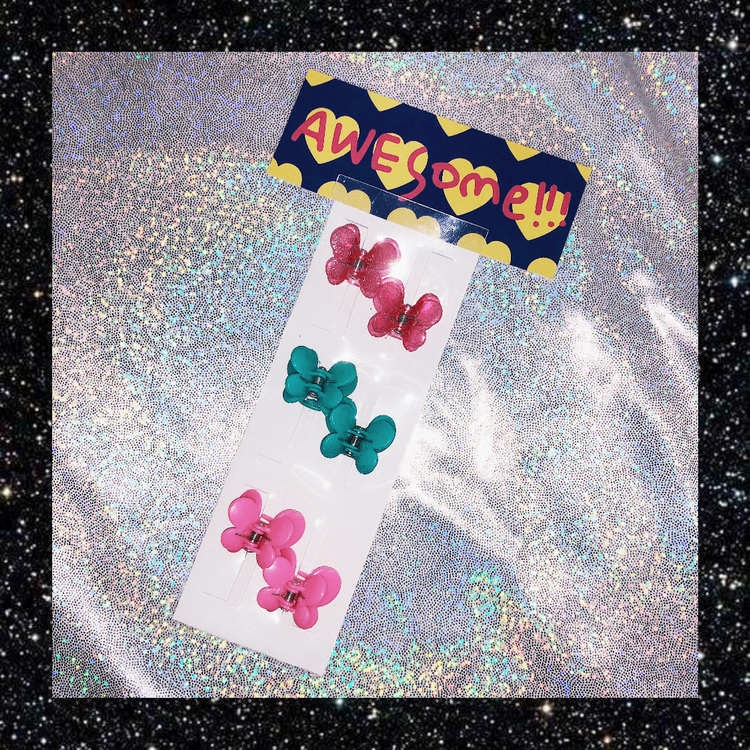 StrangeLab Transparent Clip | Candy Color Butterfly Claw Clip | Thick Mini Hair Clips hair clip strangelab