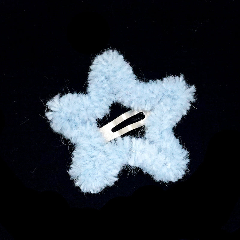 Pink Unicorn Star Hair Clip | Decora Dopamine Girl Y2K Fluffy Side Clip hair clip pink unicorn Baby Blue - 1pc Only