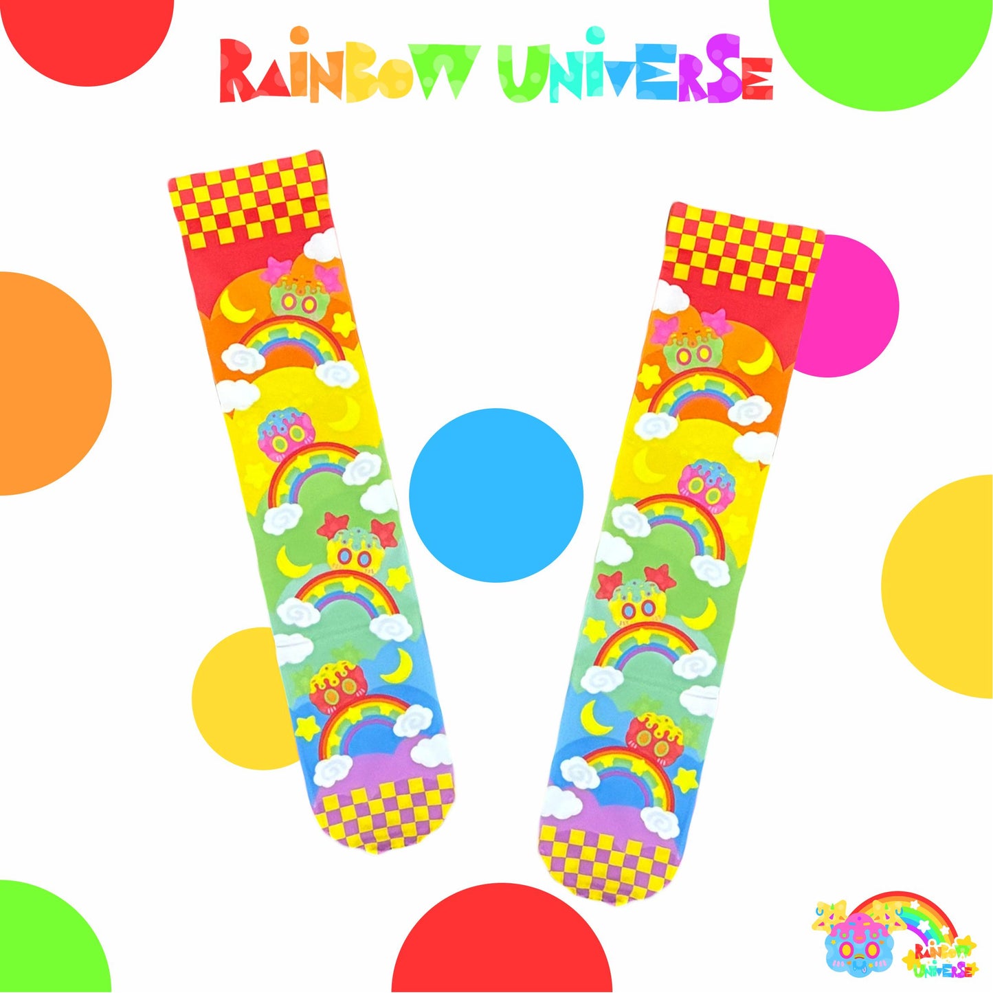 Rainbow Galaxy Rux β Decora Kei Jersey + Shorts + Socks Set set rainbow galaxy rux 1 Pair of Socks Only S