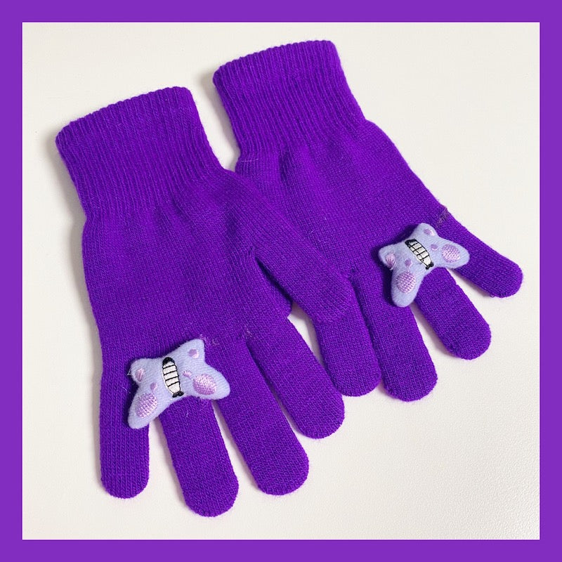 BunnyBunnyGun - Decora Kei Cute Knit Winter Gloves gloves bunnybunnygun Purple