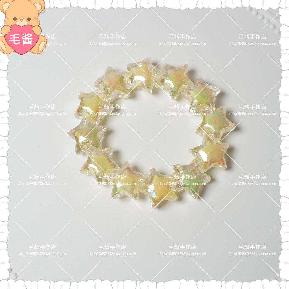 MaoJiang - Decora Kei Iridescent Star Candy Bracelet bracelet maojiang Yellow Iridescent Star Bracelet (1pc)