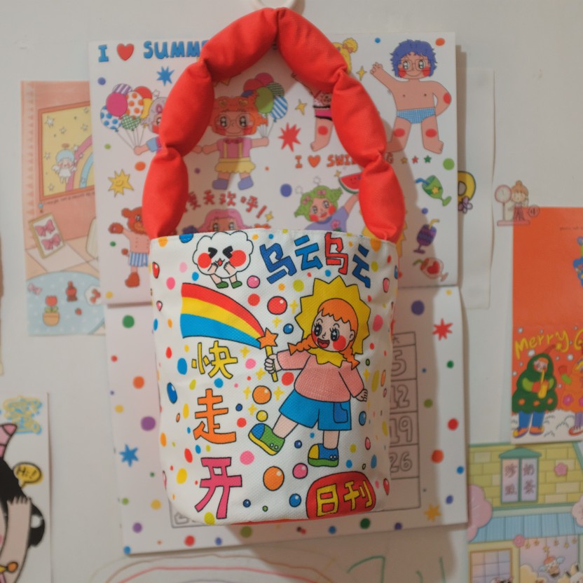 MOOYO Plush Bucket Bag | Cute Cartoon Decora Kei Tote bag MOOYO Get Away the Bad Luck