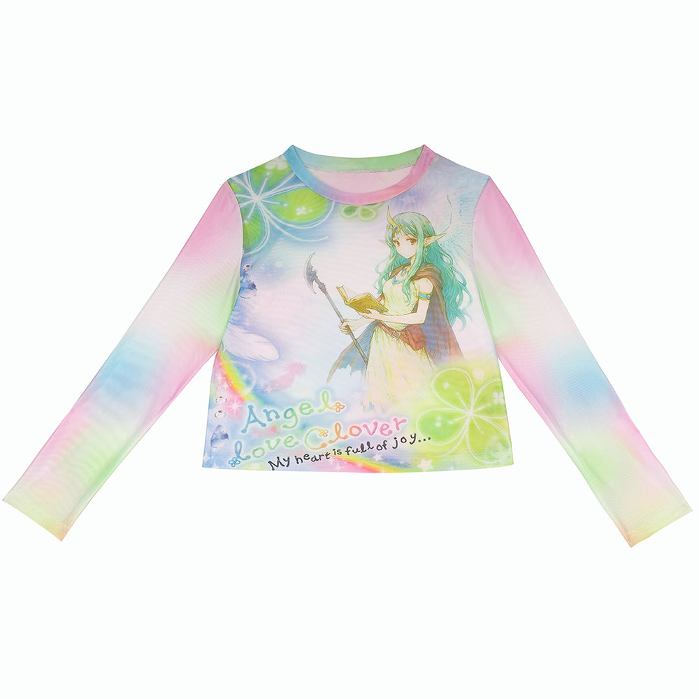 NIHON KIDS - Decora Kei Long Sleeve Top Colorful Cute
