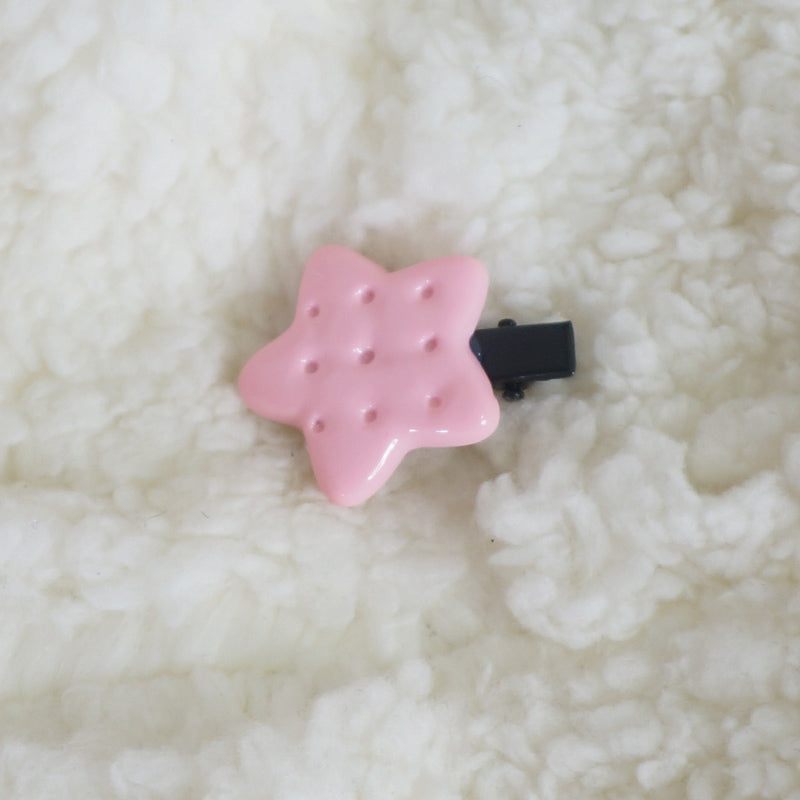 Maojiang Cute Star Cookie Clip | Colorful Decora Hair Clip hair clip maojiang Pink - 1pc
