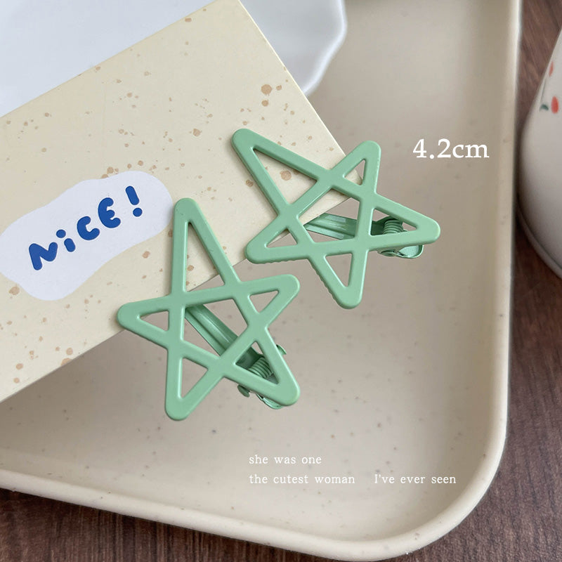 DuoFeiMao - Decora Kei Colorful Star Hair Clip hair clip duofeimao Green - 1 Pair