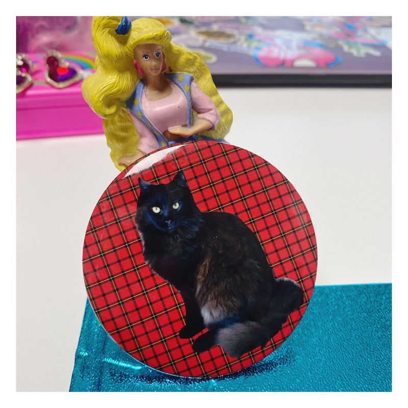 BBG 90s Badge - Vintage Print badge bunnybunnygun Black Cat - Super Big Size
