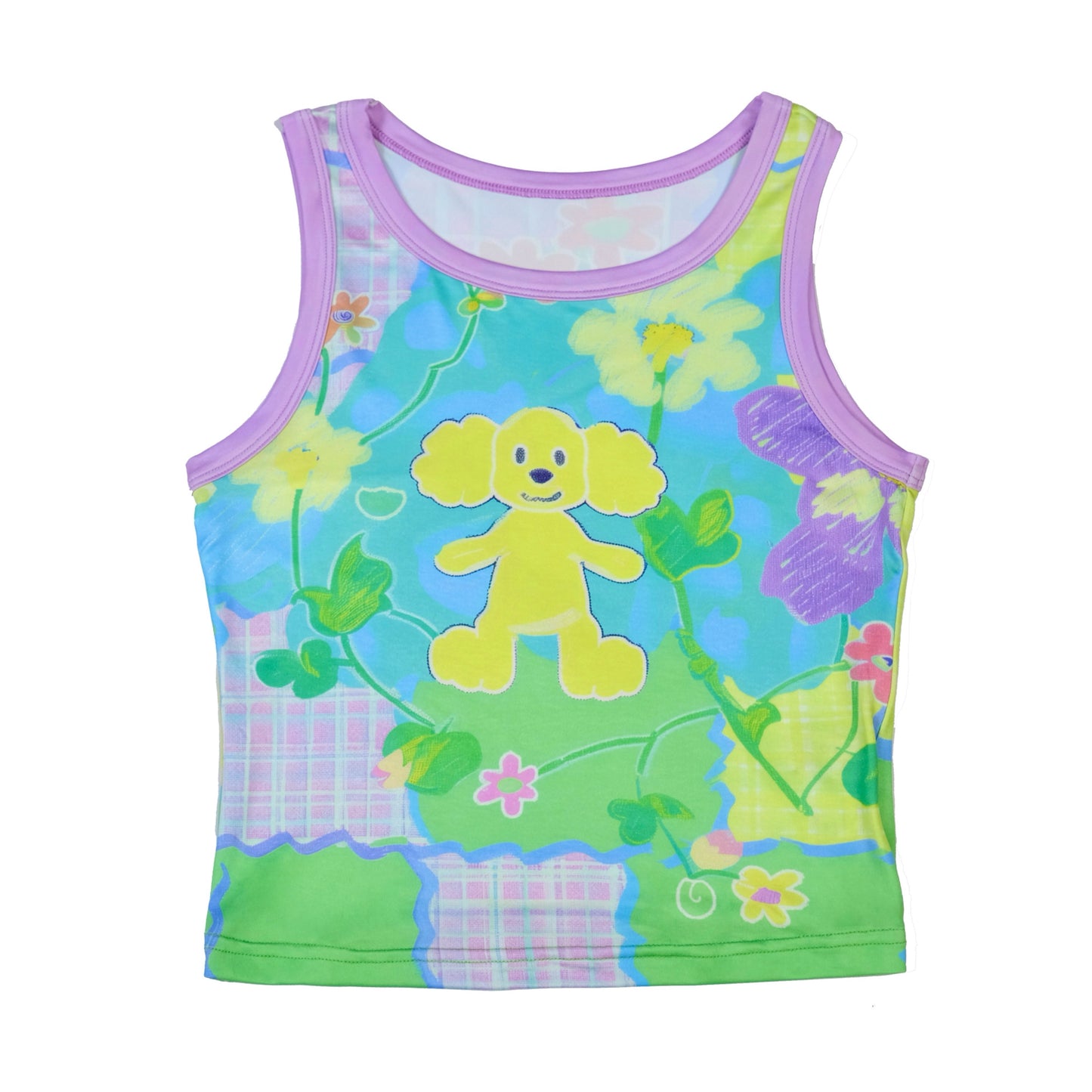 MeowMeow Bug – KidCore Printed Sleeveless Tank Top vest MeowMeow Bug Happy Dog S