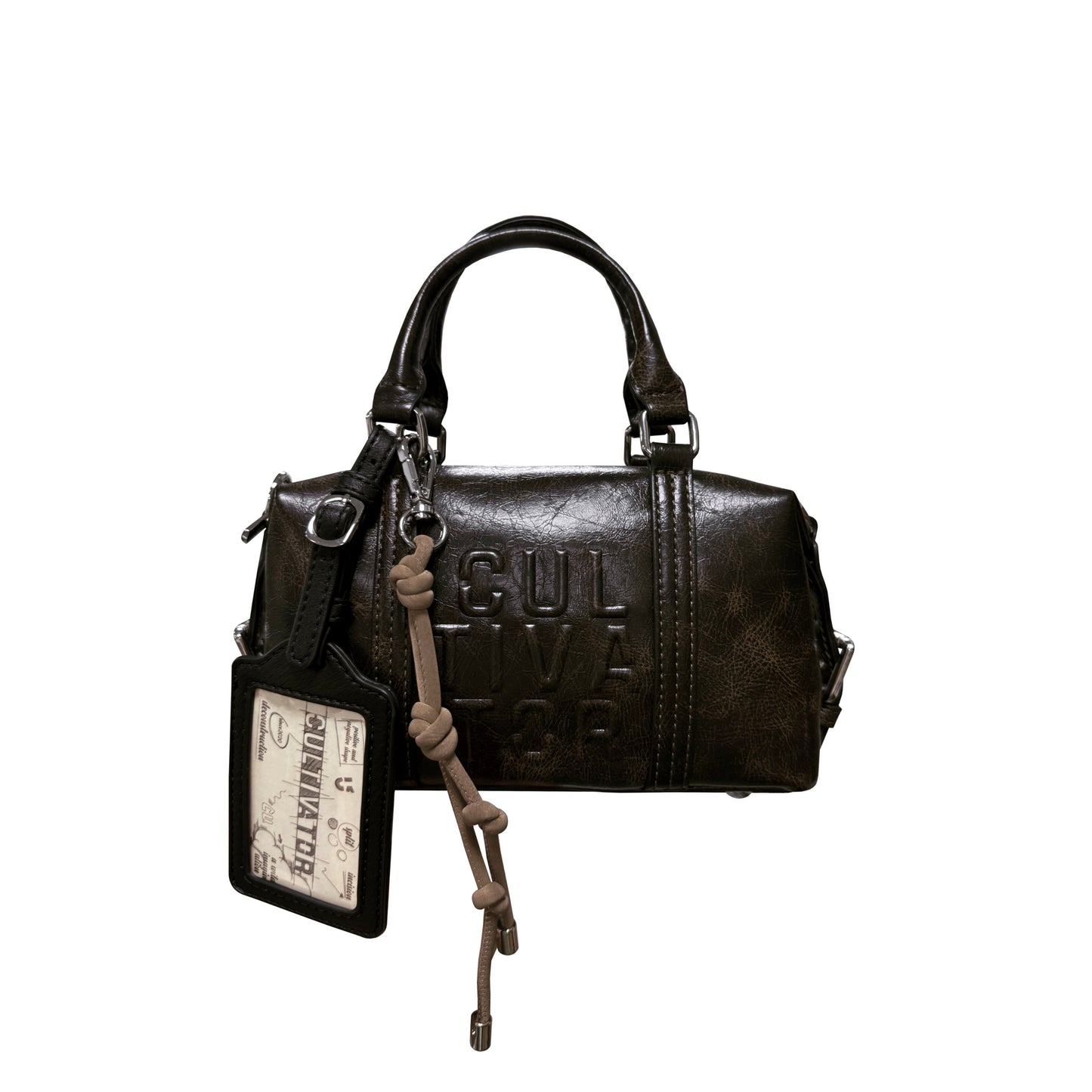 Cultivator - Vintage Colorblock Boston Shoulder Bag bag Cultivator Brown