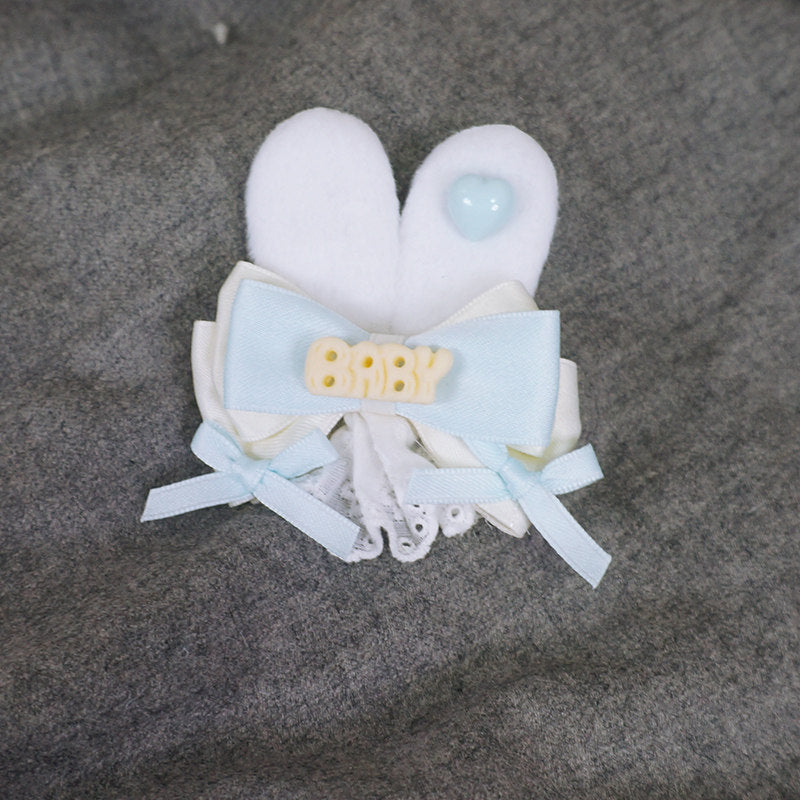 maojiang – Bunny Ear Bow Hair Clip hair clip maojiang Blue Yellow