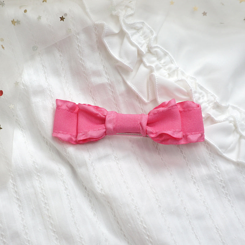 MaoJiang - Kawaii Pink Bow Hair Clip Handmade with Bell hair clip maojiang #4 - 1pc