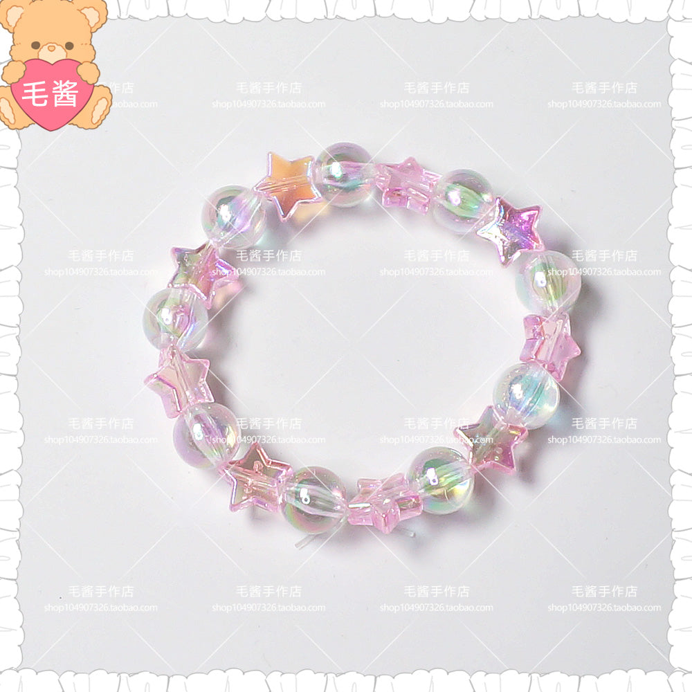 Maojiang Star Strawberry Bear Bracelet | Decora Beaded Accessory bracelet maojiang Pink Star Bracelet (1 piece)