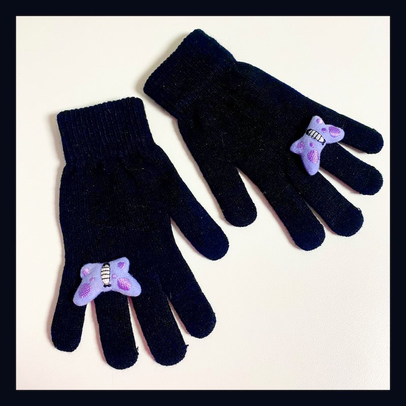 BunnyBunnyGun - Decora Kei Cute Knit Winter Gloves gloves bunnybunnygun Black