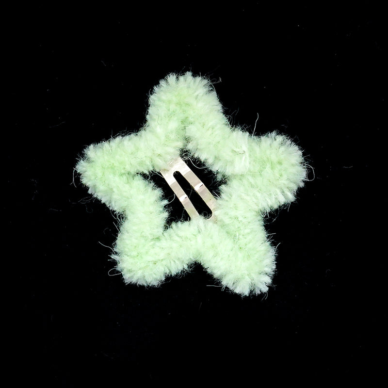 Pink Unicorn Star Hair Clip | Decora Dopamine Girl Y2K Fluffy Side Clip hair clip pink unicorn Apple Green - 1pc Only