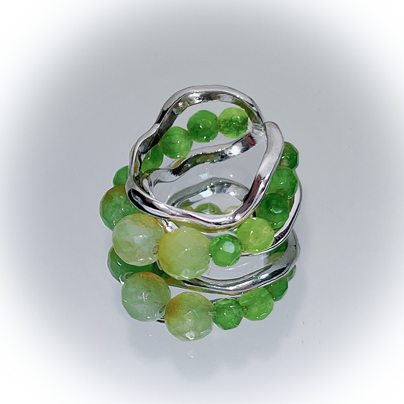 Kiwi Store - Y2K Beaded Ring ring kiwi store Green Ring - 1pc