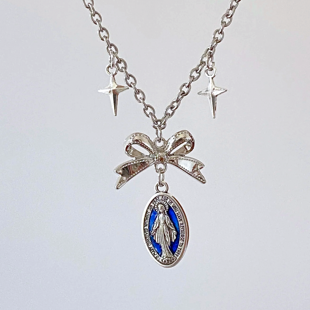 Kiwi Store - Y2K Ballerina Angel Ribbon Necklace necklace kiwi store Statue Bow Necklace