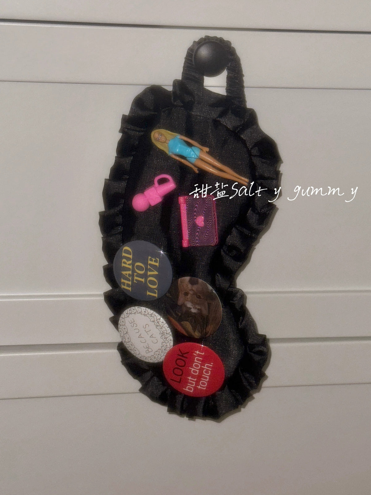 Salty Gummy - Y2K Barbie Satin Sleep Mask mask Salty Gummy Black