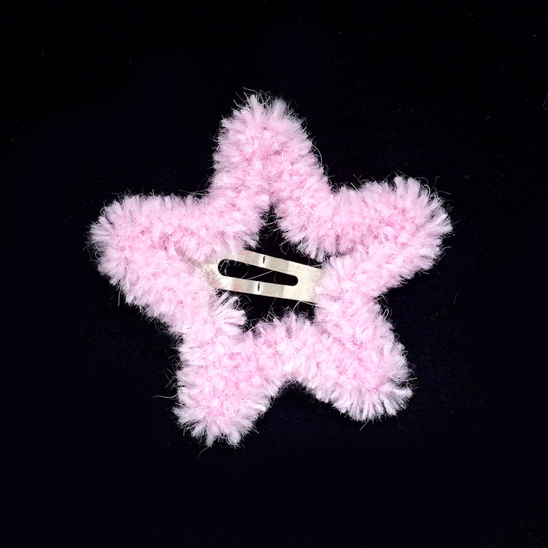 Pink Unicorn Star Hair Clip | Decora Dopamine Girl Y2K Fluffy Side Clip hair clip pink unicorn Light Pink - 1pc Only