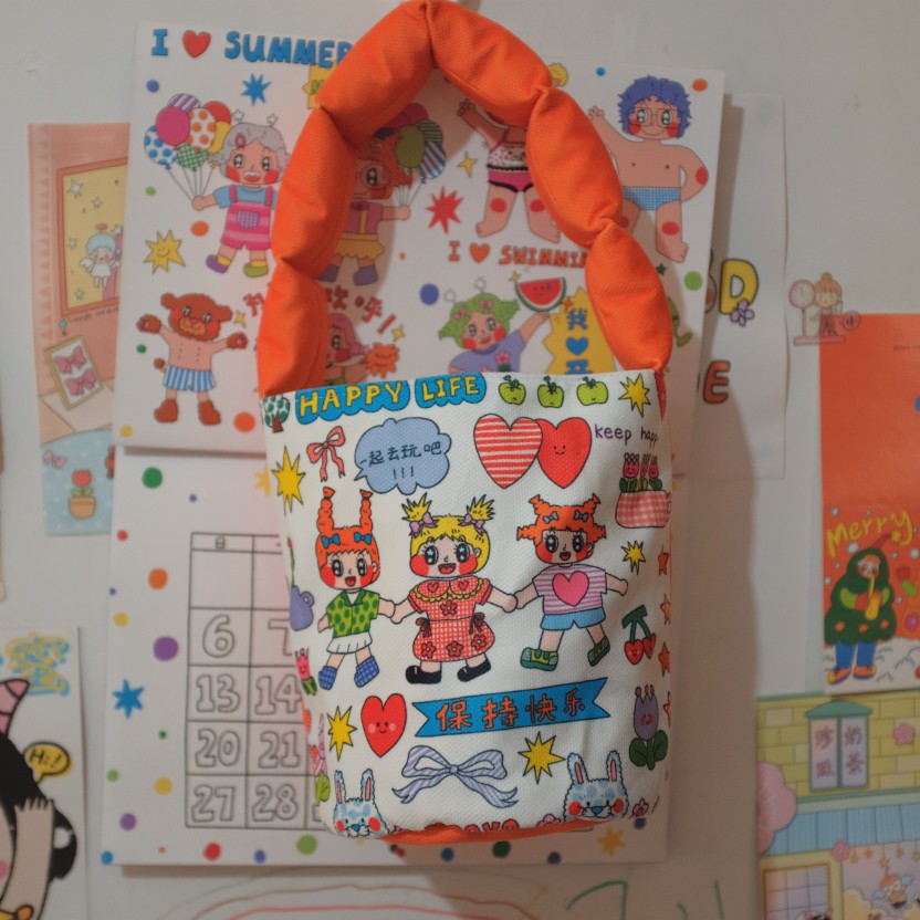 MOOYO Plush Bucket Bag | Cute Cartoon Decora Kei Tote bag MOOYO Happy Life
