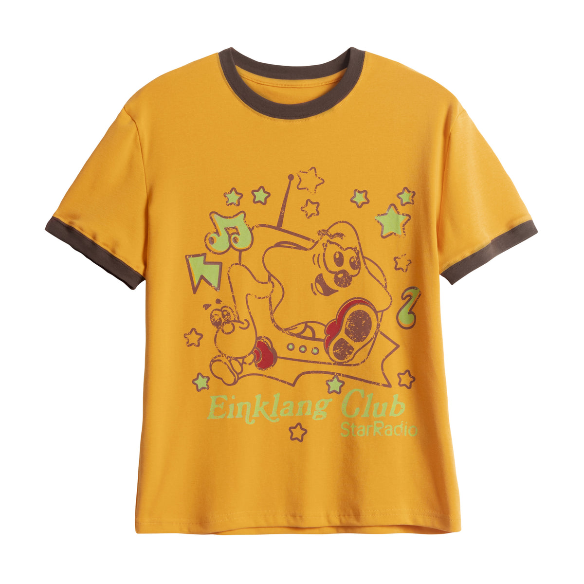 Star Print Slim Tee tshirt Languid Park Yellow M
