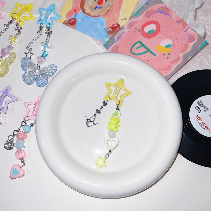 StrangeLab Pendant Hair Clip | Dopamine Star BB Clip | Decora Side Bang Clip hair clip strangelab F