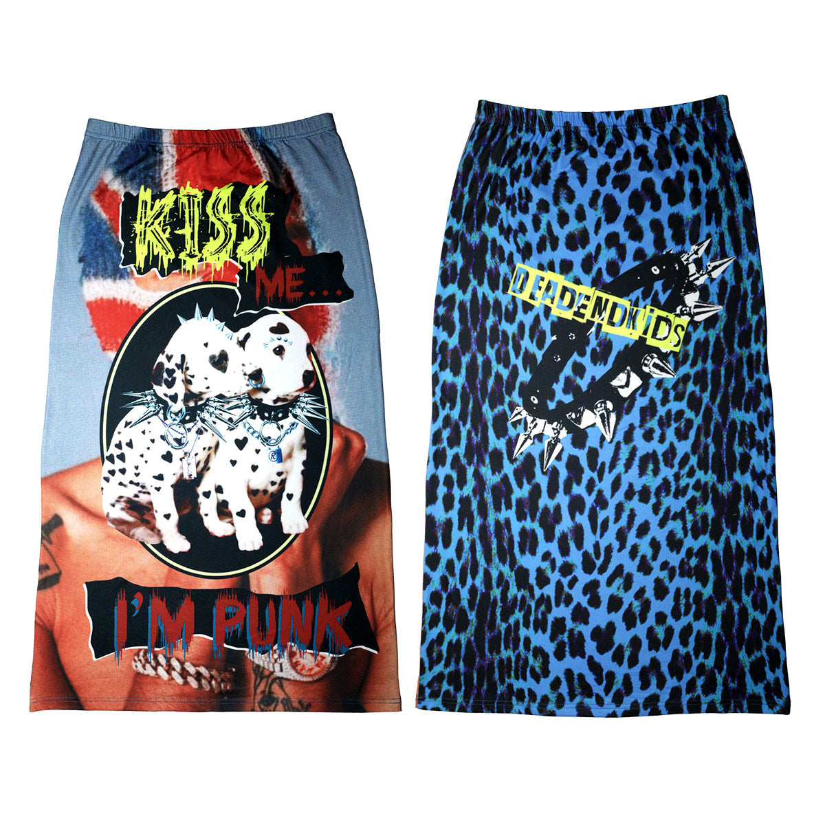 DeadEndKids - Cute Graphic A-Line Skirt skirt DeadEndKids Kiss Me I'm Punk! S