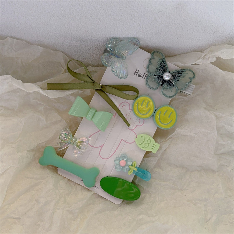 Butterfly Cute Kawaii Hair Clips Set hair clip candy Green