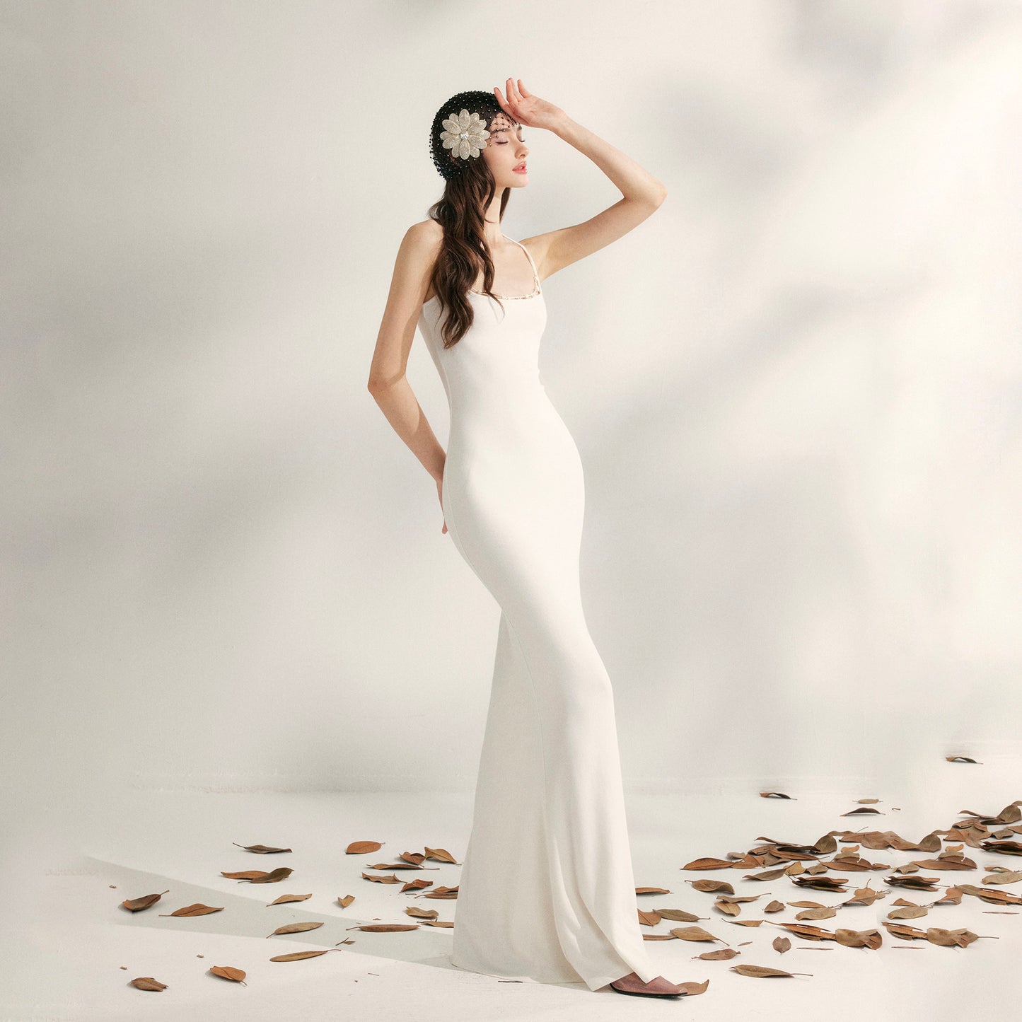 YZZI HE - “Evening Blossom” Halter Mermaid Knit Dress dress YZZI HE