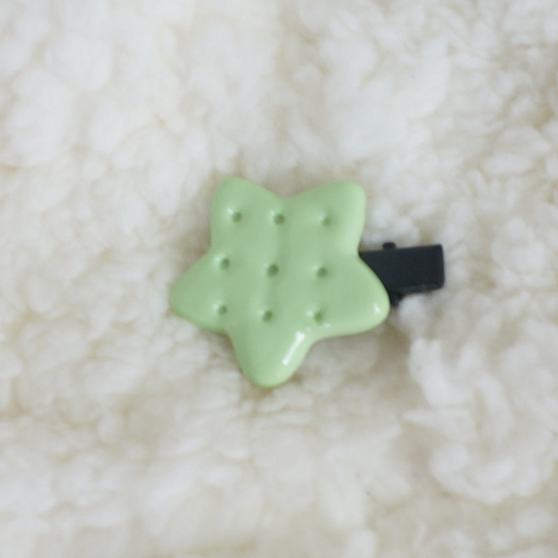 Maojiang Cute Star Cookie Clip | Colorful Decora Hair Clip hair clip maojiang Light Green - 1pc