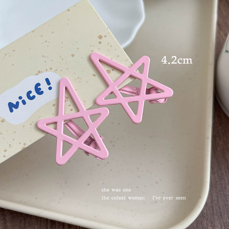 DuoFeiMao - Decora Kei Colorful Star Hair Clip hair clip duofeimao Pink - 1 Pair