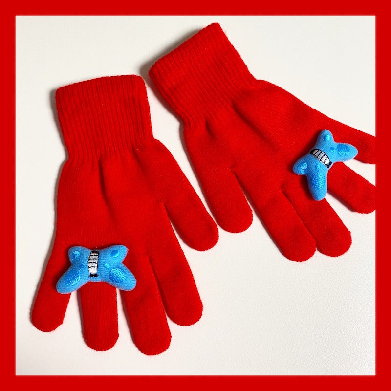 BunnyBunnyGun - Decora Kei Cute Knit Winter Gloves gloves bunnybunnygun Red