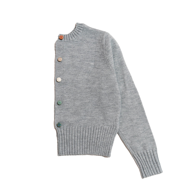 MOF Gift - HalfHalf Patchwork Knit Cardigan Panel cardigan MOF Gift Grey - Half