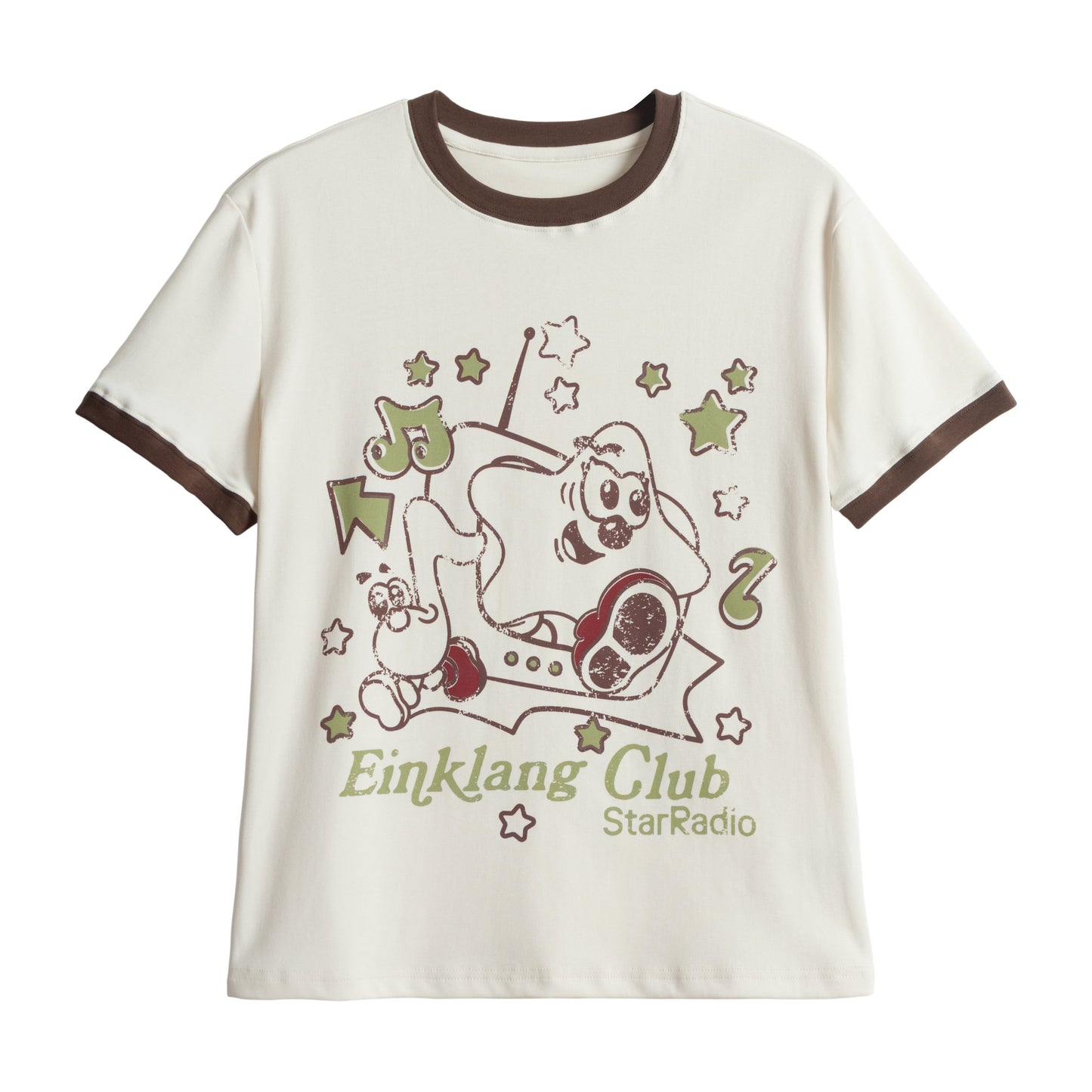 Languid Park - Star Print Slim Tee tshirt Languid Park Cream White M