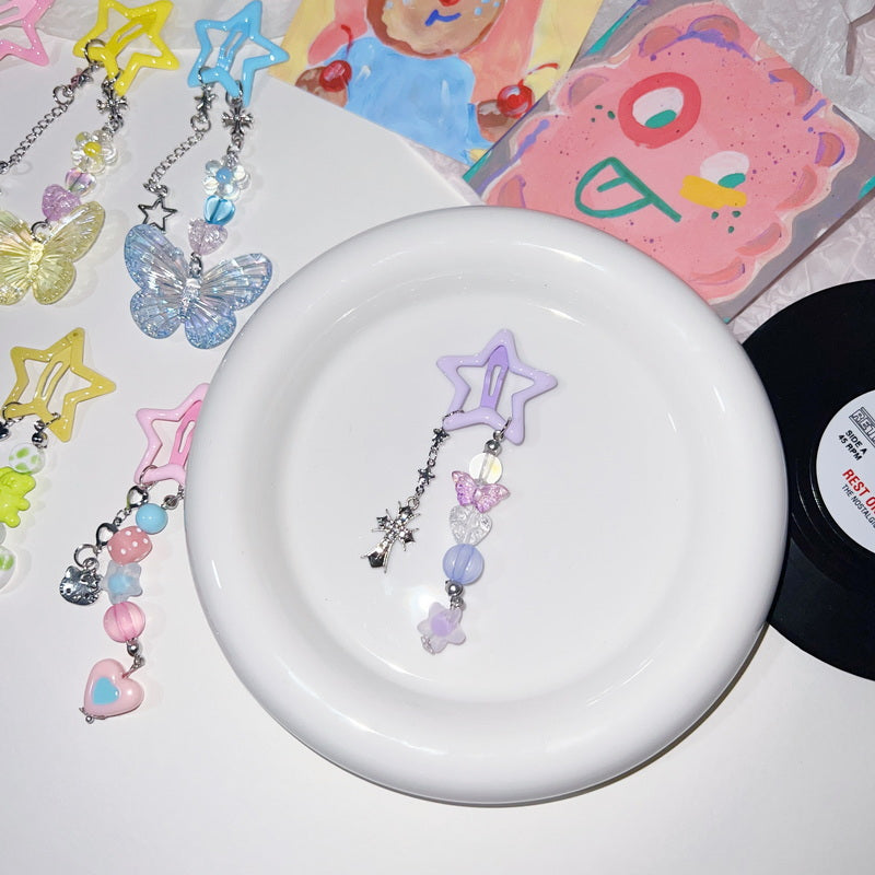 StrangeLab Pendant Hair Clip | Dopamine Star BB Clip | Decora Side Bang Clip hair clip strangelab G