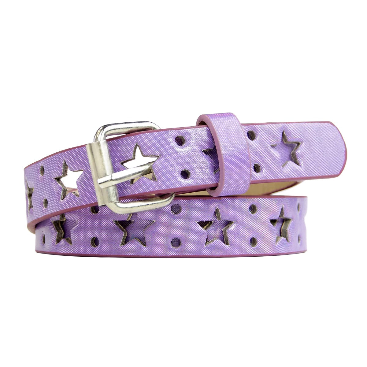 Kiwi Store - Y2K Holographic Cutout Star Belt belt kiwi store Purple