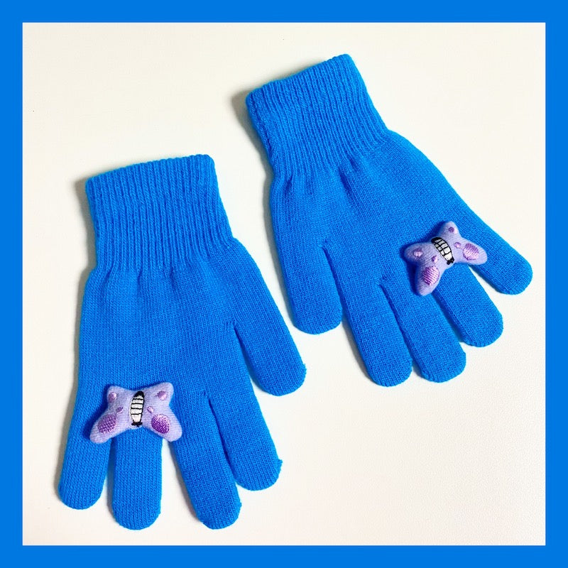 BunnyBunnyGun - Decora Kei Cute Knit Winter Gloves gloves bunnybunnygun Blue