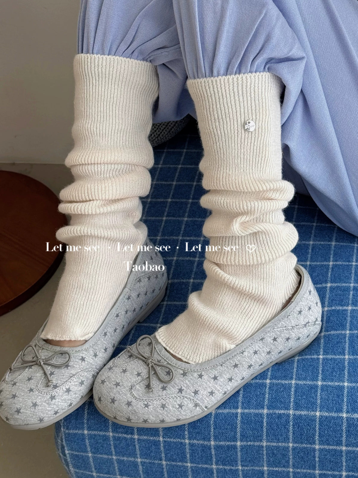 LET ME SEE - Solid Color Wool-Blend Slouch Leg Warmers socks let me see Light Pink