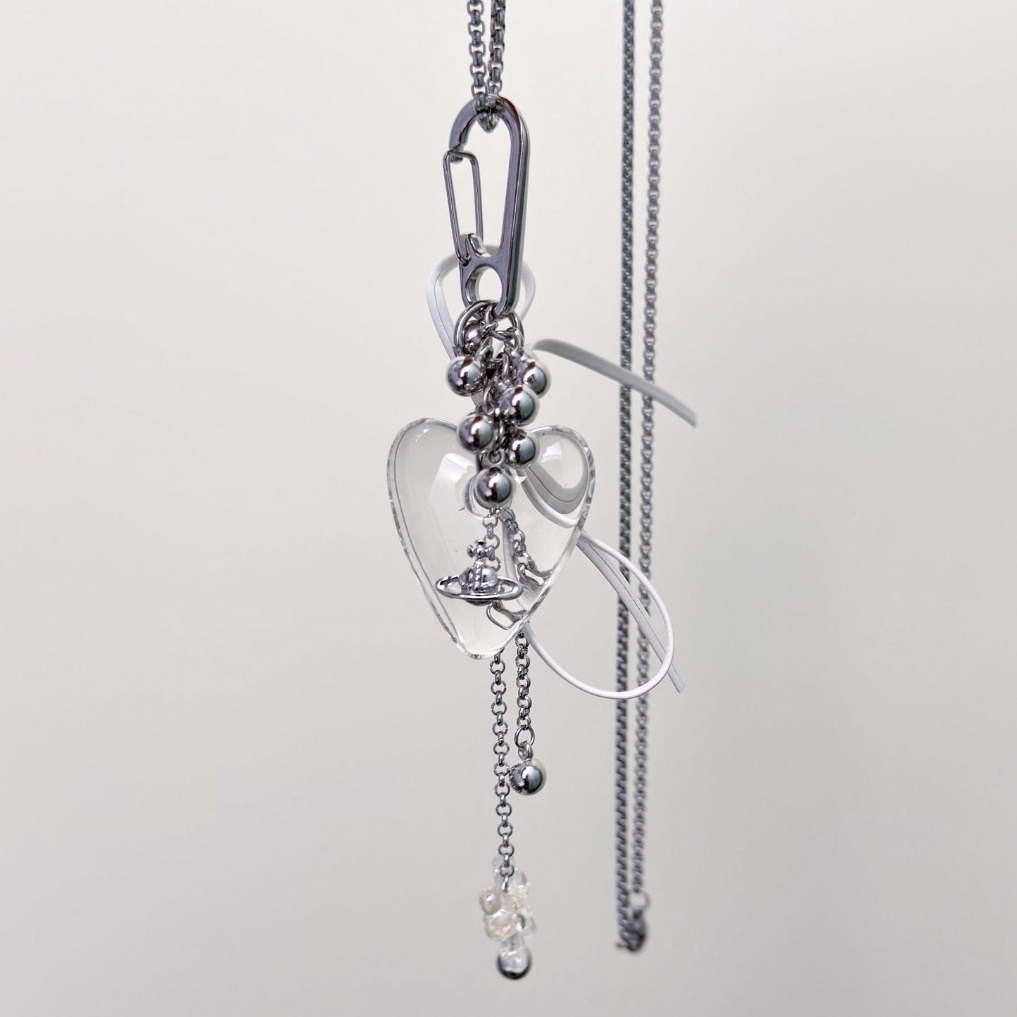 Kiwi Store - Y2K Clear Heart Pendant Necklace necklace kiwi store Transparent Pendant Necklace