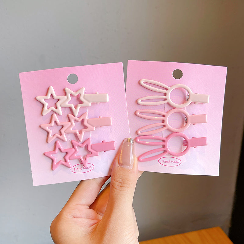 Decora Kei Hair Clip – Star & Heart Pink Acrylic hair clip duofeimao Star + Bunny 6pcs Set