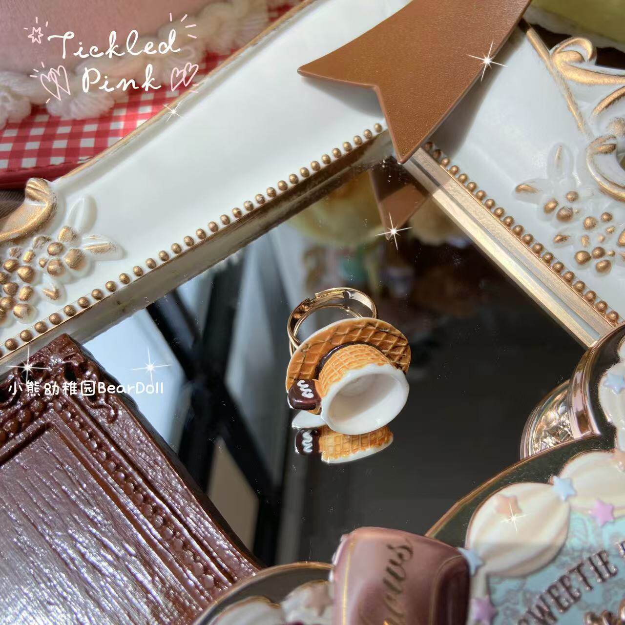 Bear Doll - Cake Dessert Ring ring Bear Doll Richo Chocolate Waffle Coffee Cup