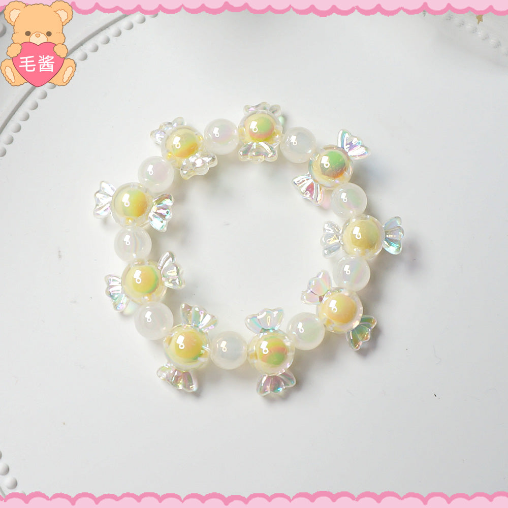 MaoJiang - Decora Kei Iridescent Star Candy Bracelet bracelet maojiang Yellow Spacer Iridescent Candy Bracelet (1pc)