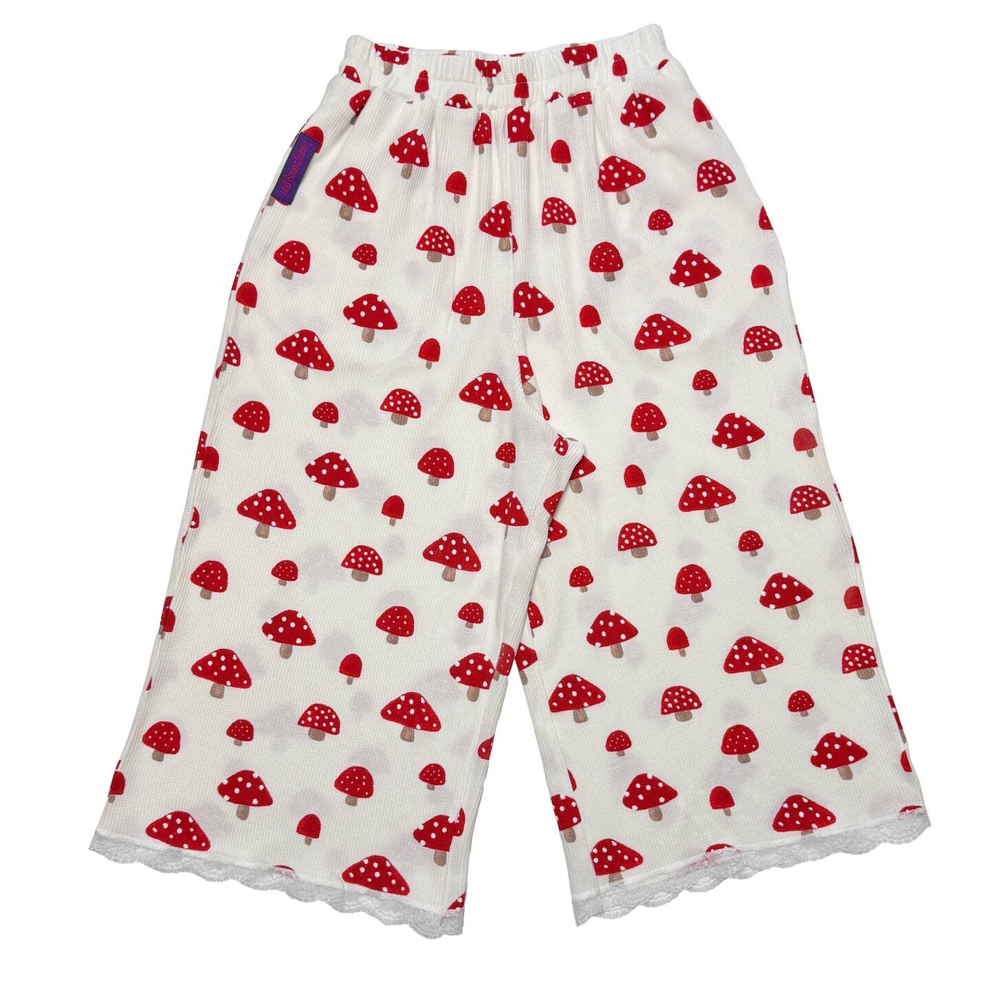 bunnybunnygun - White Mushroom Lace Capri Pants shorts bunnybunnygun