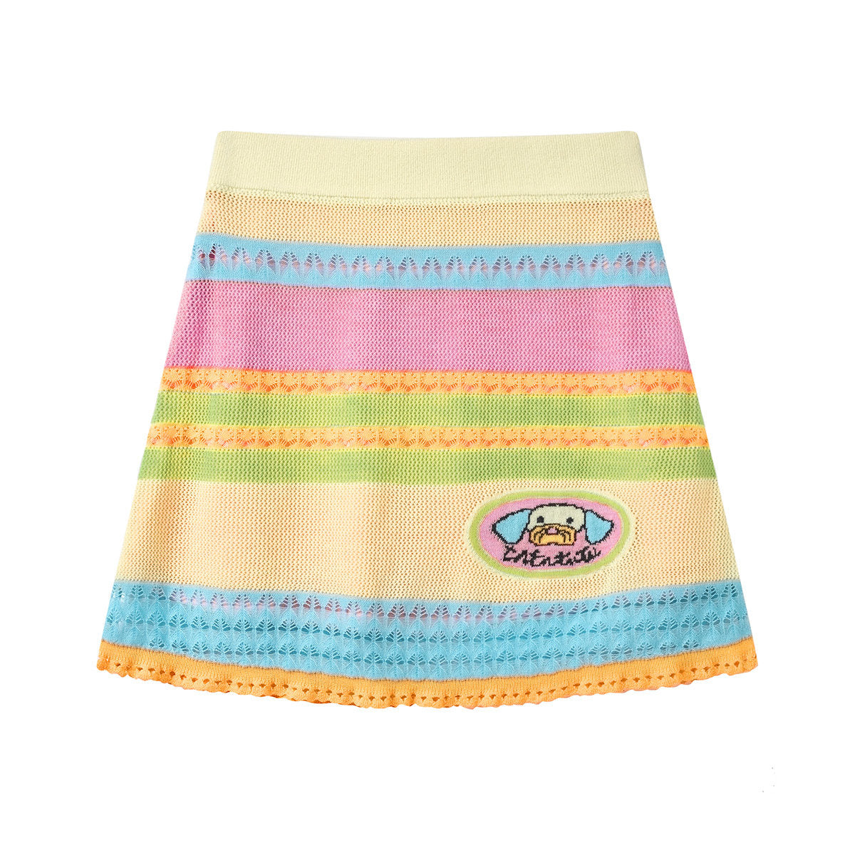 tntntutu - Colorful Dog Knit Set | Kidcore Fairy Kei Harajuku Two Piece Outfit set tntntutu Skirt S