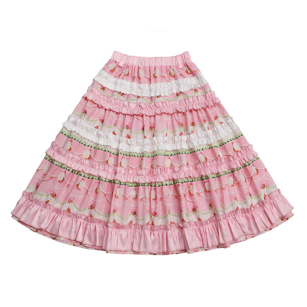 frufru - Vintage Cake Print Doll Collar Set set frufru Skirt S
