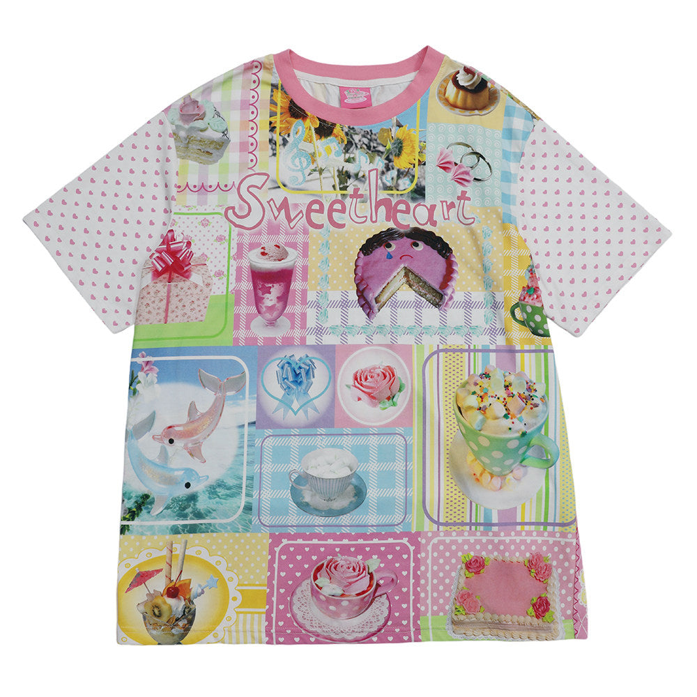 frufru - Cute Cake Print Cotton Tee tshirt frufru Oversized S