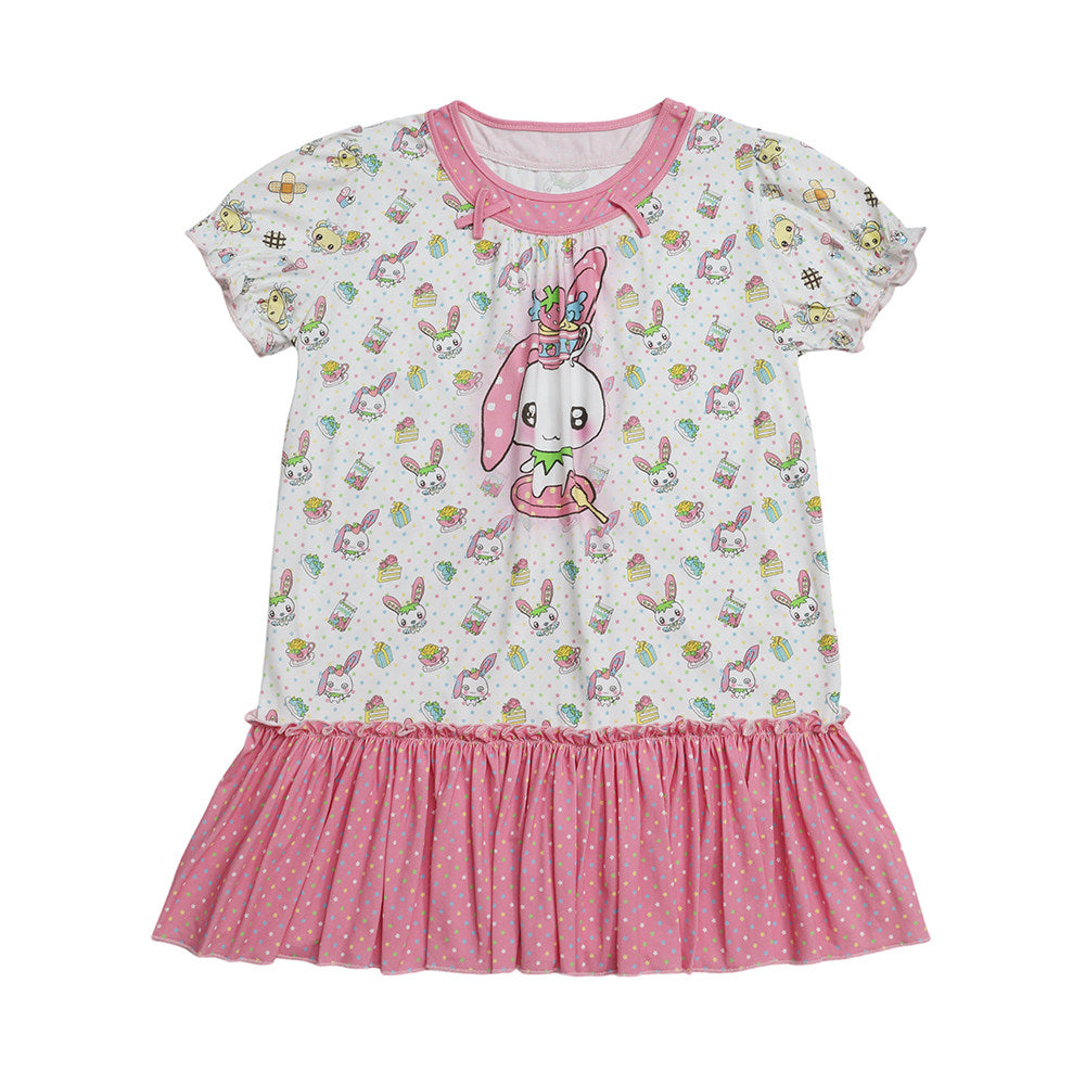 frufru - Bear Bunny Print Dress | Kawaii Japanese Casual Harajuku Fashion dress frufru Pink S
