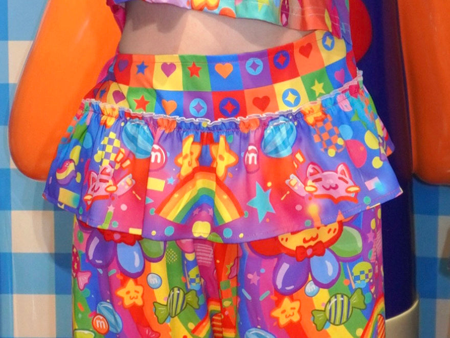 Dream Bubble - Rainbow Cat Decora Kei Layered Pants pants Dream Bubble Decorative Skirt