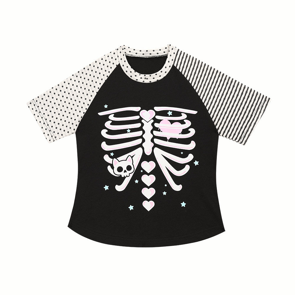 NIHONKIDS - Skull Print Punk Tee tee NIHON KIDS 骷髅骨架 S