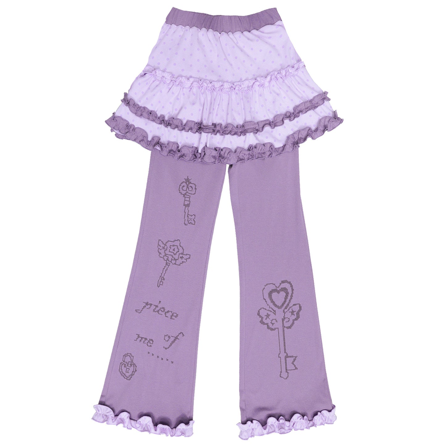 Hashtag DDD - Dreamcore Lace Layered Skort Pants apron Hashtag DDD Purple S