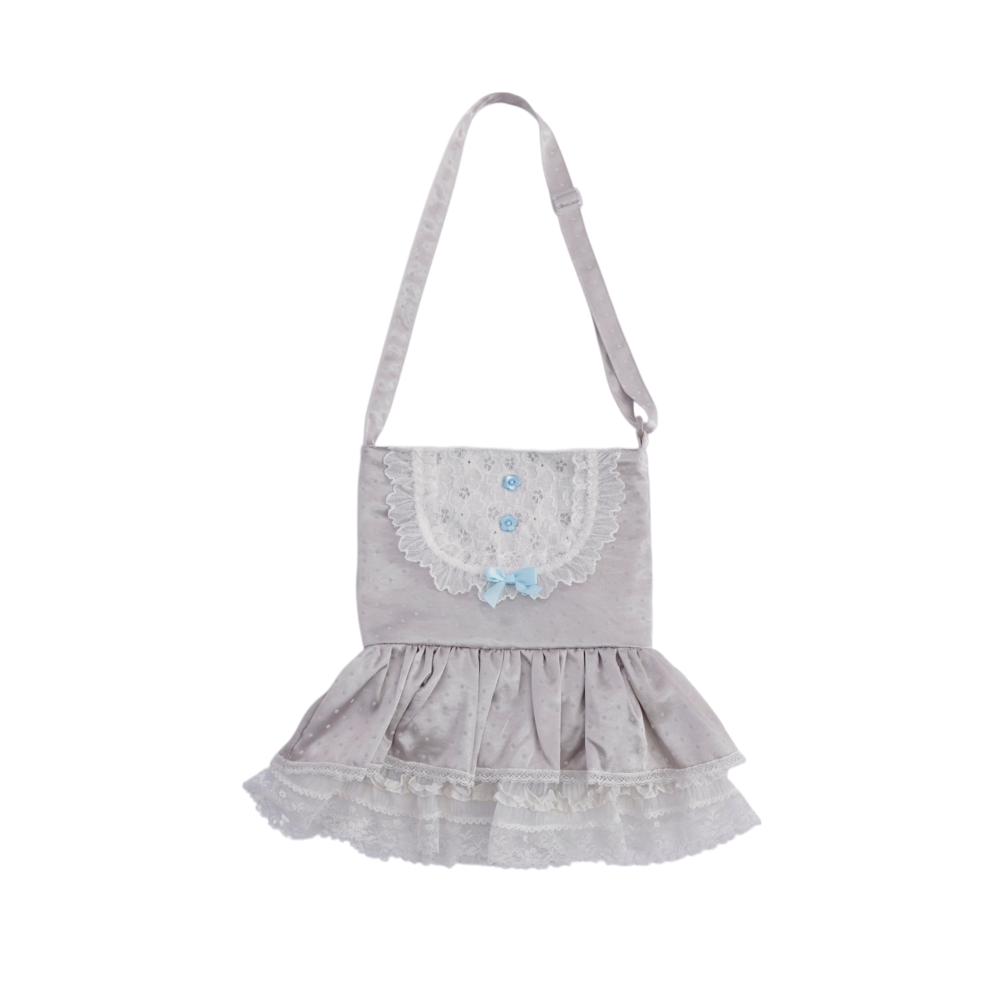 SemenCoicis - Ruffle Double Layer Skirt Bag bag SemenCoicis Silver